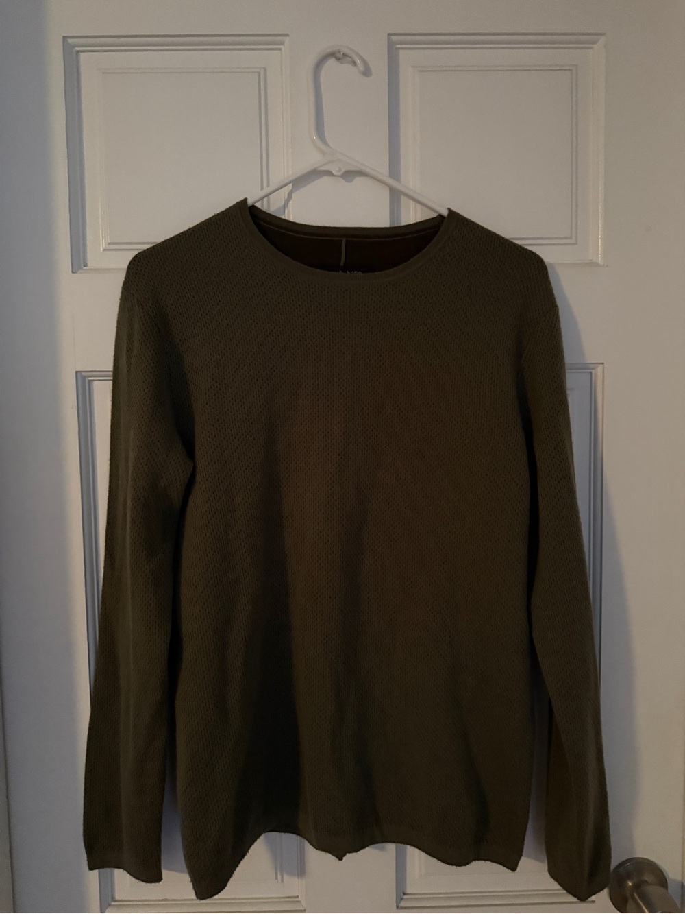 Rag & Bone Classic Olive Green Textured Crewneck Sweater